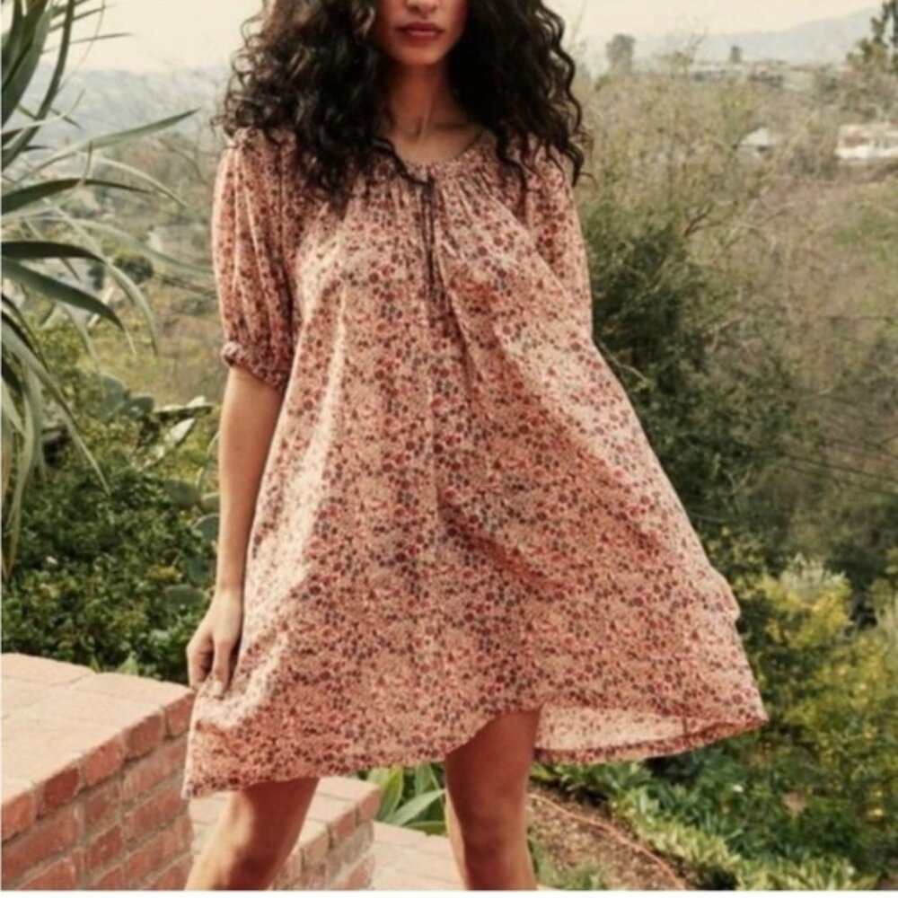 Doen Chestnut Floral Mini Dress